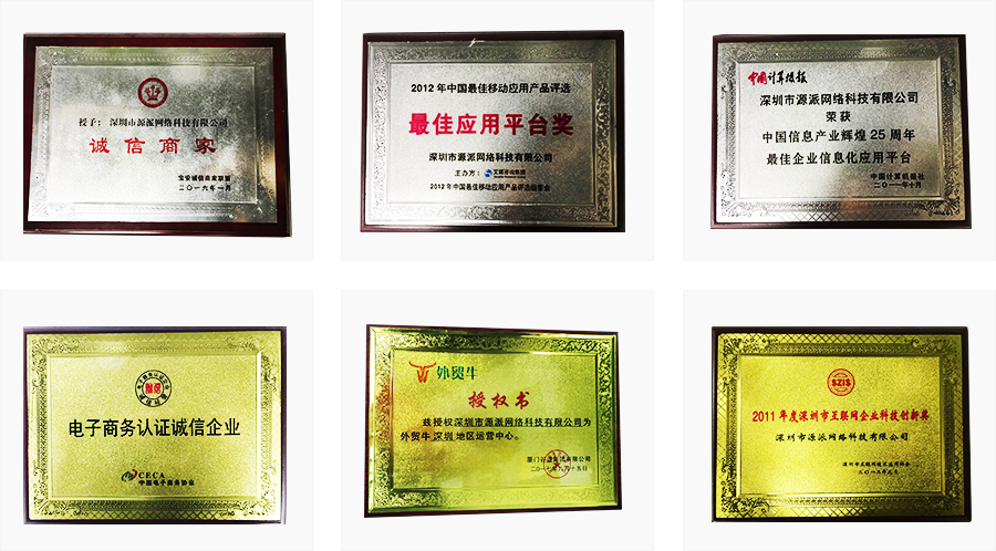 源派网络荣誉证书